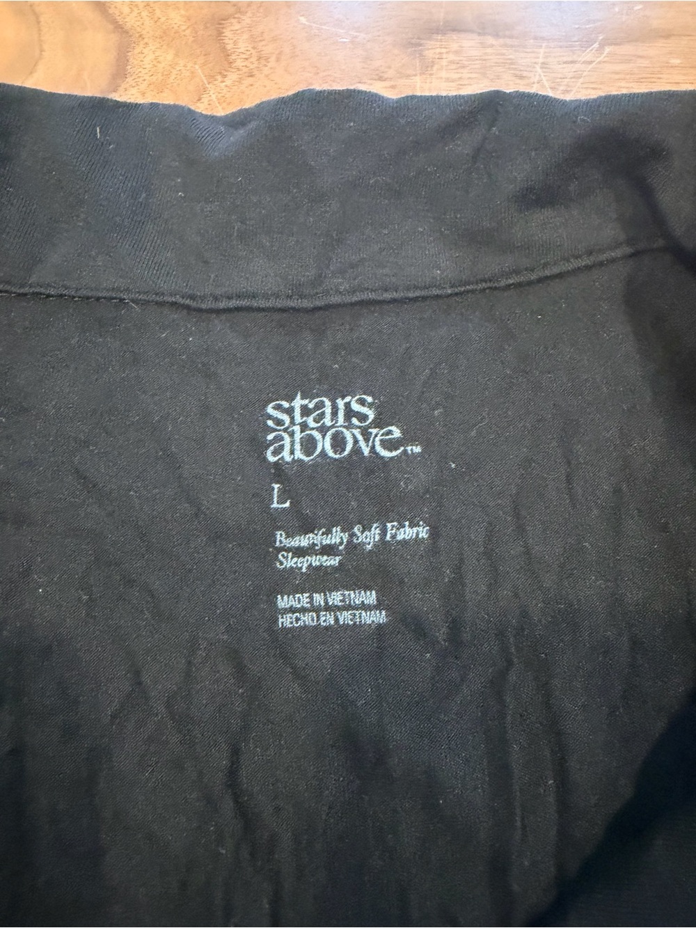 Target Stars Above Black Short-Sleeve Pajama Top with White Piping - Picture 3 of 3
